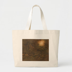 Cantering Wild Spirited Horse Faux Leather-effect Large Tote Bag