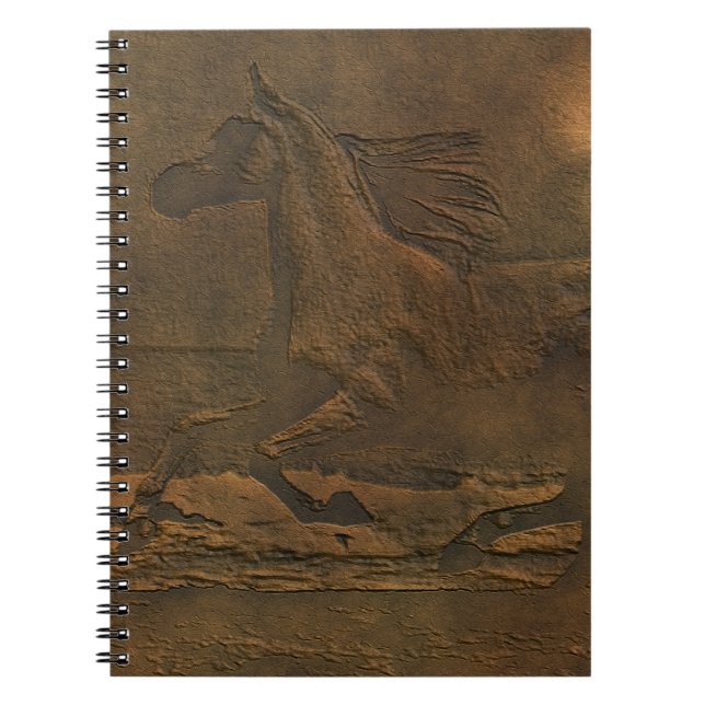 Cantering Wild Spirited Horse Faux Leather-effect Notebook (Front)