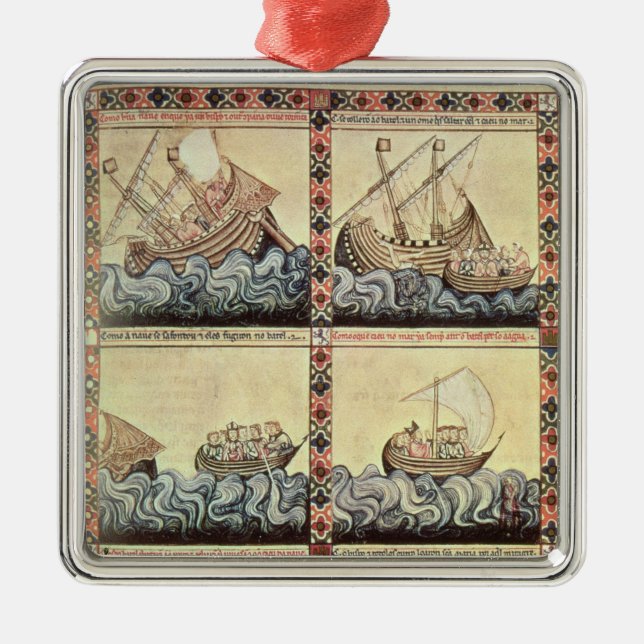 Cantiga 33, page from the 'Cantigas de Santa Maria Metal Ornament (Front)