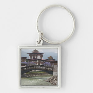 Cantilevered bridge near Punakha Dzong palace Key Ring