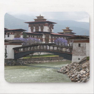 Cantilevered bridge near Punakha Dzong palace Mouse Pad