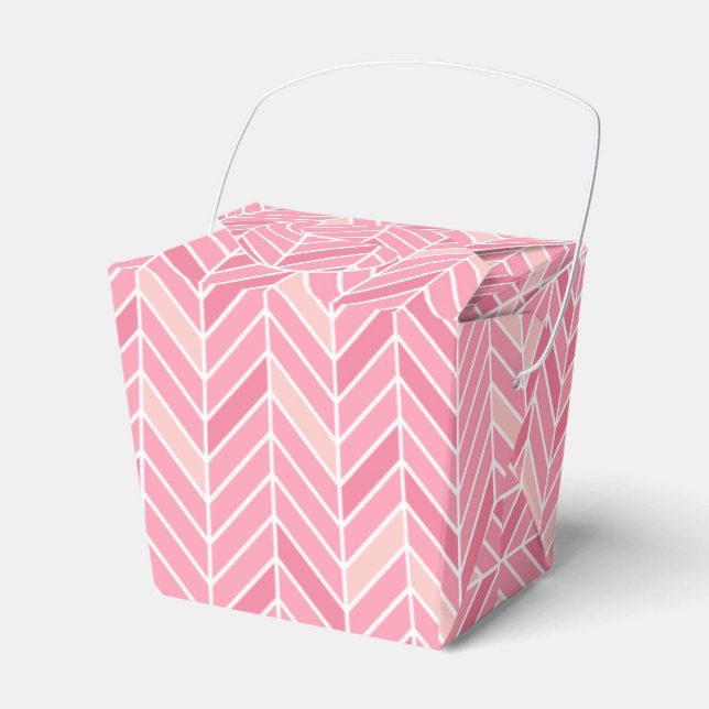 Cantilevered Chevron Favour Box | peony pink (Front Side)