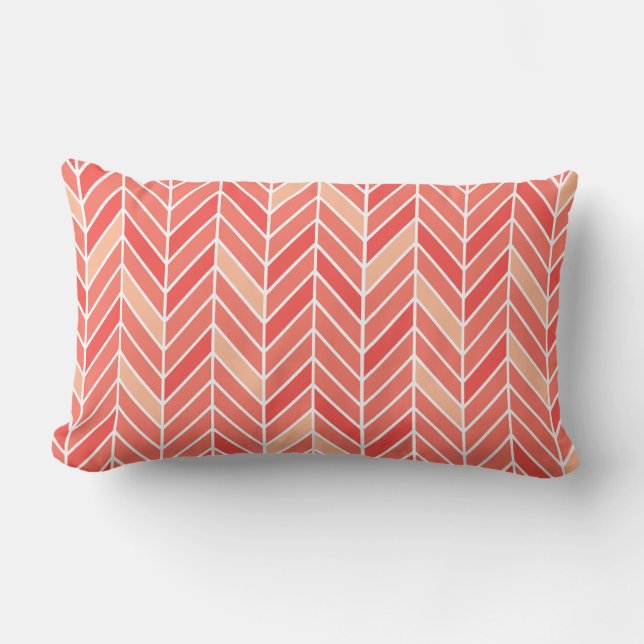 Cantilevered Chevron narrow | peach Lumbar Cushion (Front)