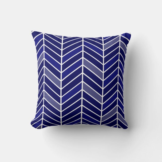 Cantilevered Chevron wide | navy blue Cushion (Front)