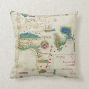 Cantino Planisphere 1502 Cushion