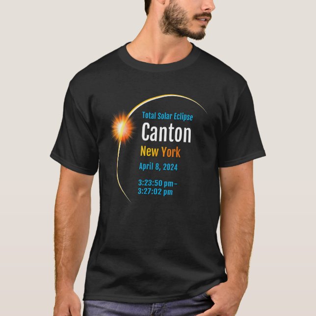 Canton New York NY Total Solar Eclipse 2024 1 T-Shirt (Front)