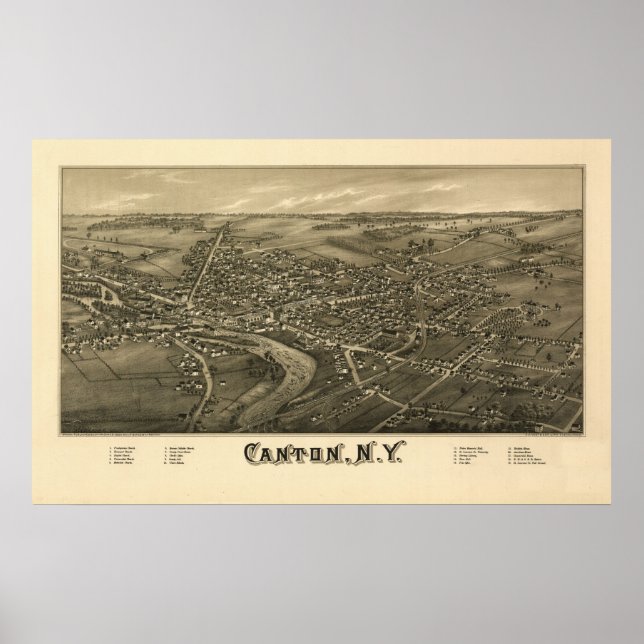 Canton NY 1885 Poster (Front)