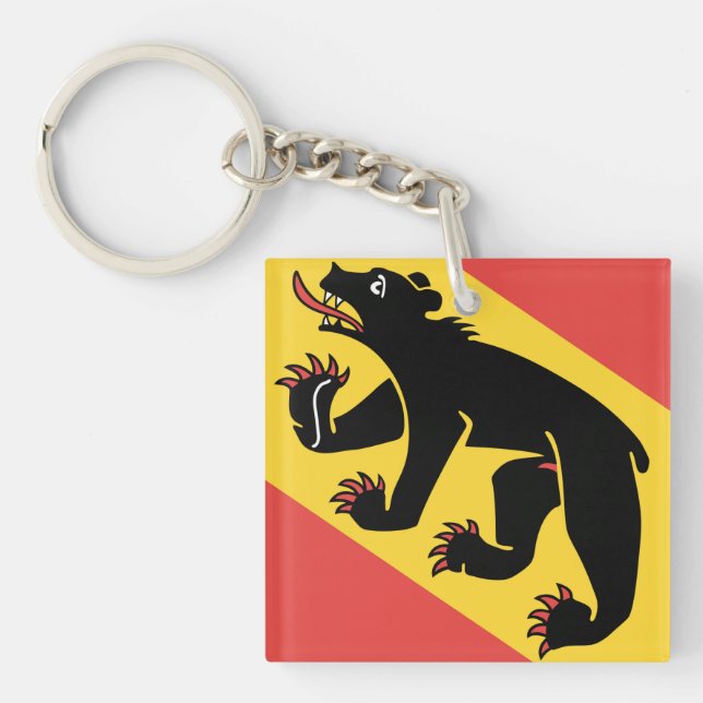 Canton of Bern flag Switzerland symbol Key Ring (Front)