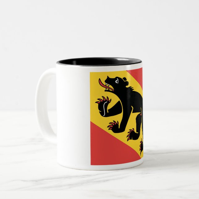 Canton of Bern flag Switzerland symbol Two-Tone Coffee Mug (Front Left)