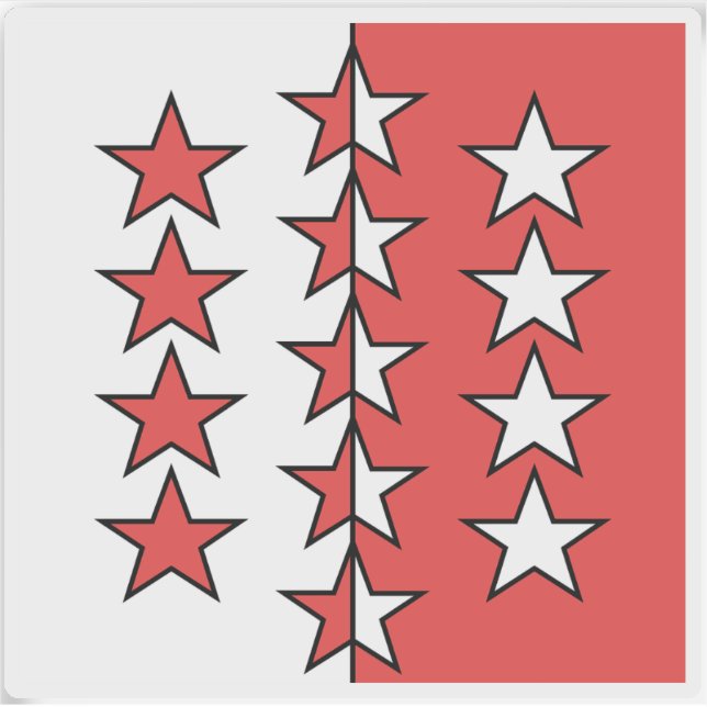 Canton of Valais flag, Switzerland (Front)