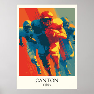 Canton Ohio City Pride Football Hall of Fame Art Poster
