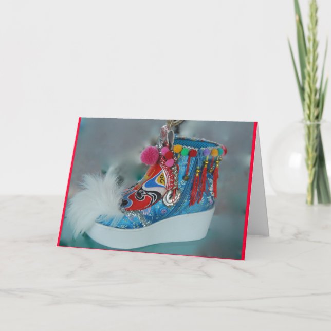 Cantonese Opera Colourful Shoe Card (Front)