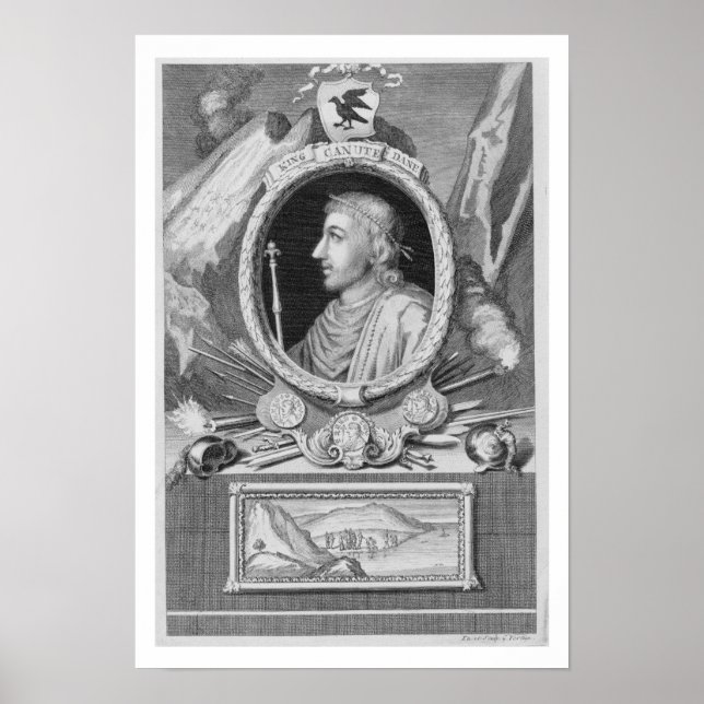 Canute the Great (d.1035) King of England, Denmark Poster (Front)