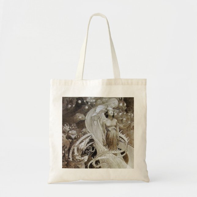 Canvas Bag:  Mucha Illustration from Le Pater Tote Bag (Front)