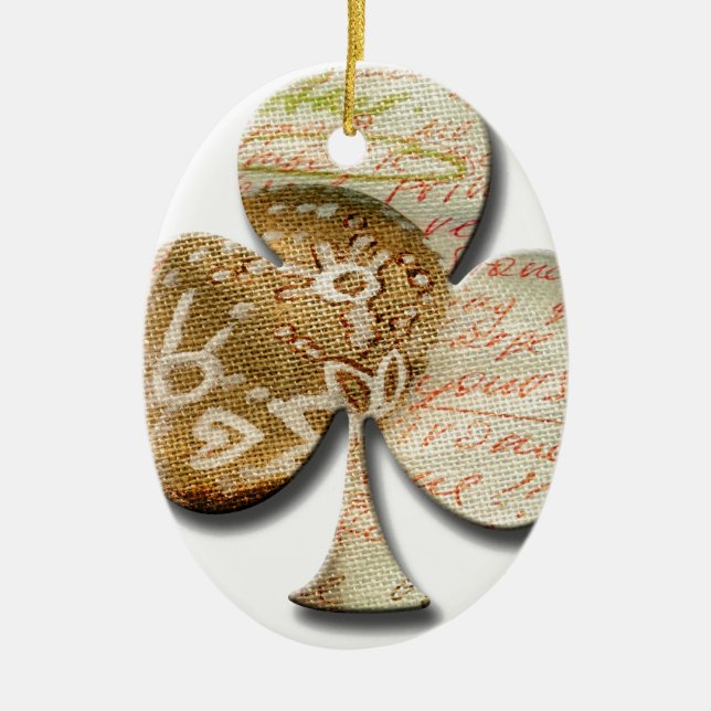 Canvas clover ceramic ornament (Front)