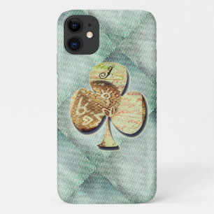 Canvas clover  with Monogram iPhone 11 Case