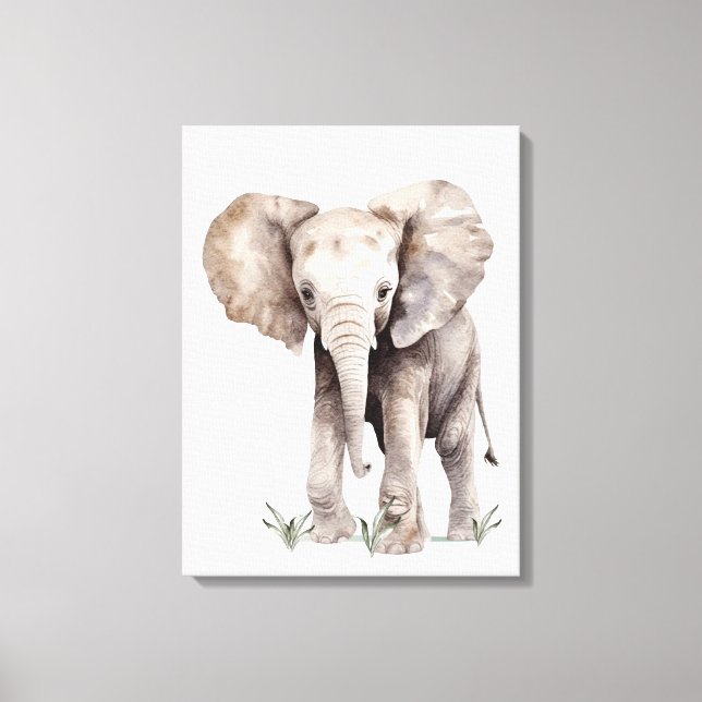 Canvas Elephant Artwork Print (Front)