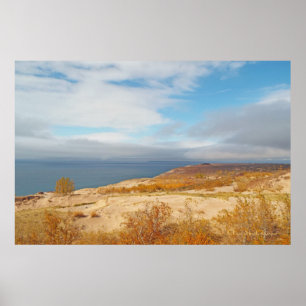 CANVAS GLOSS/ SLEEPING BEAR DUNES/LAKE, DUNES, SKY POSTER
