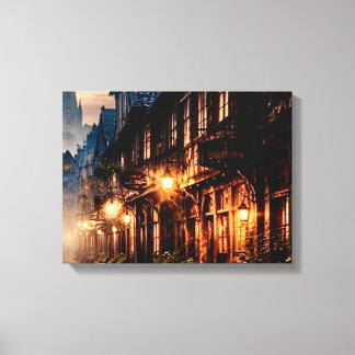 Canvas Night Street Print