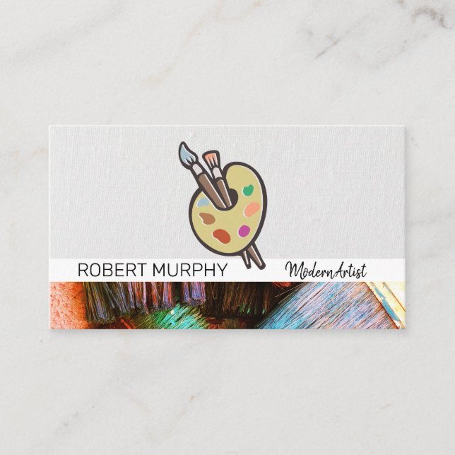 Canvas | Paint Brushes Business Card (Front)