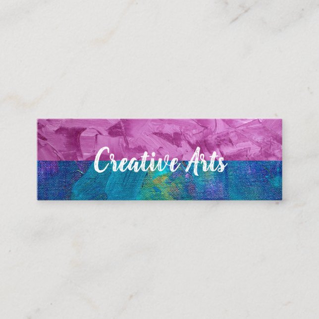 Canvas Paint Stroke| Artist | Colour Block Mini Business Card (Front)