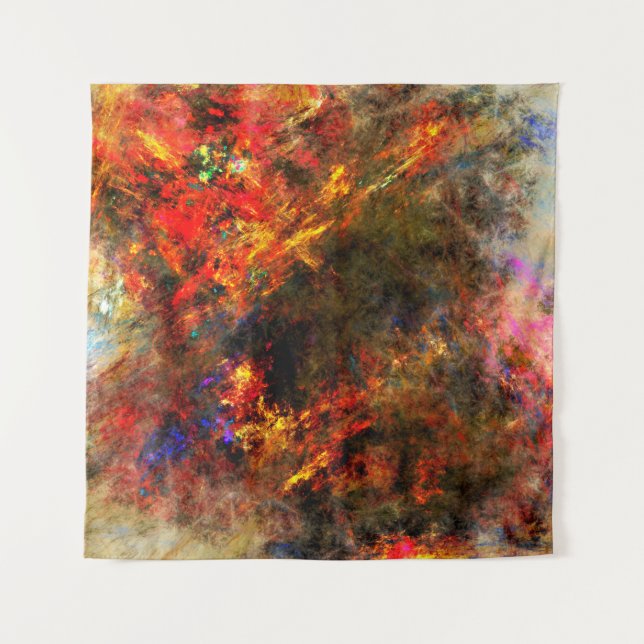 Canvas paint stroke fractal math tapestry (Front)