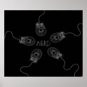 Canvas Print B&W Nerd X-Ray Computer Mice