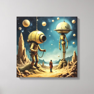 Canvas Print (Time Traveller and Robots)