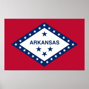 Canvas Print with Flag of Arkansas, U.S.A.