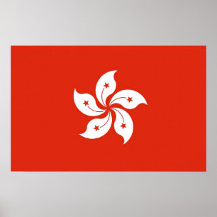 Canvas Print with Flag of Hong Kong, China