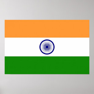 Canvas Print with Flag of India