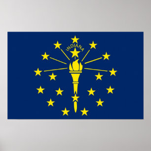 Canvas Print with Flag of Indiana, U.S.A.