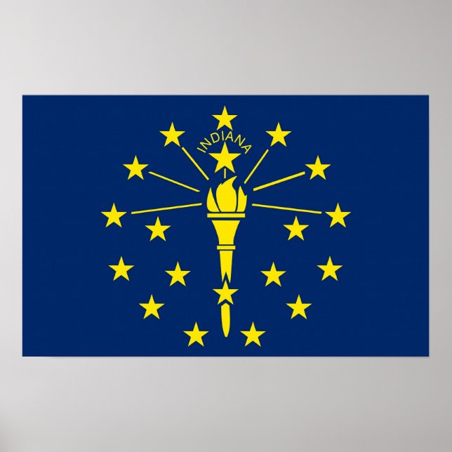 Canvas Print with Flag of Indiana, U.S.A. (Front)