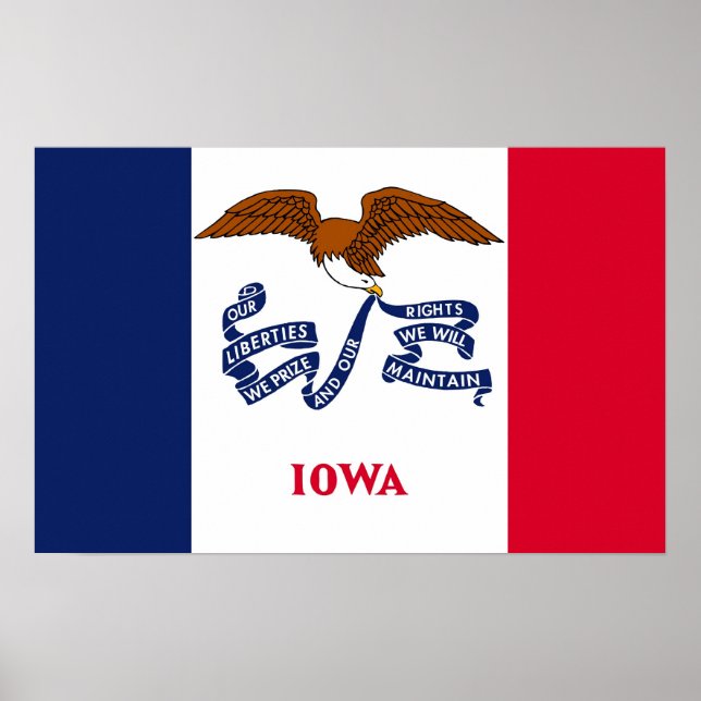 Canvas Print with Flag of Iowa, U.S.A. (Front)