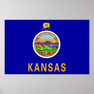 Canvas Print with Flag of Kansas, U.S.A.