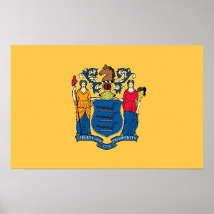 Canvas Print with Flag of New Jersey, U.S.A.
