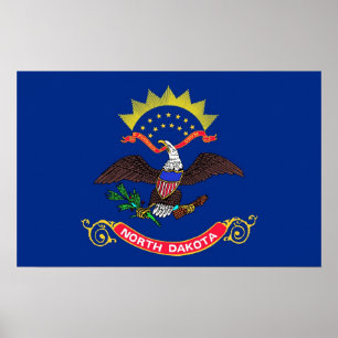 Canvas Print with Flag of North Dakota, U.S.A.