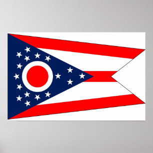 Canvas Print with Flag of Ohio, U.S.A.