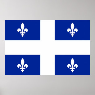 Canvas Print with Flag of Quebec, Canada