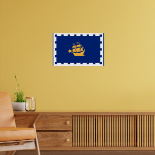 Canvas Print with Flag of Quebec City, Canada