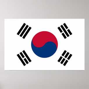 Canvas Print with Flag of South Korea