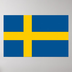 Canvas Print with Flag of Sweden