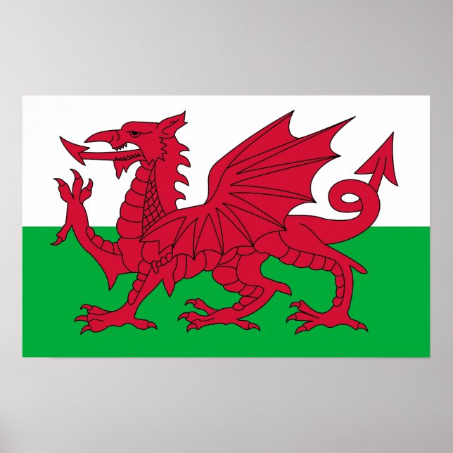 Canvas Print with Flag of Wales (Front)