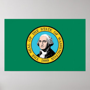 Canvas Print with Flag of Washington, U.S.A.
