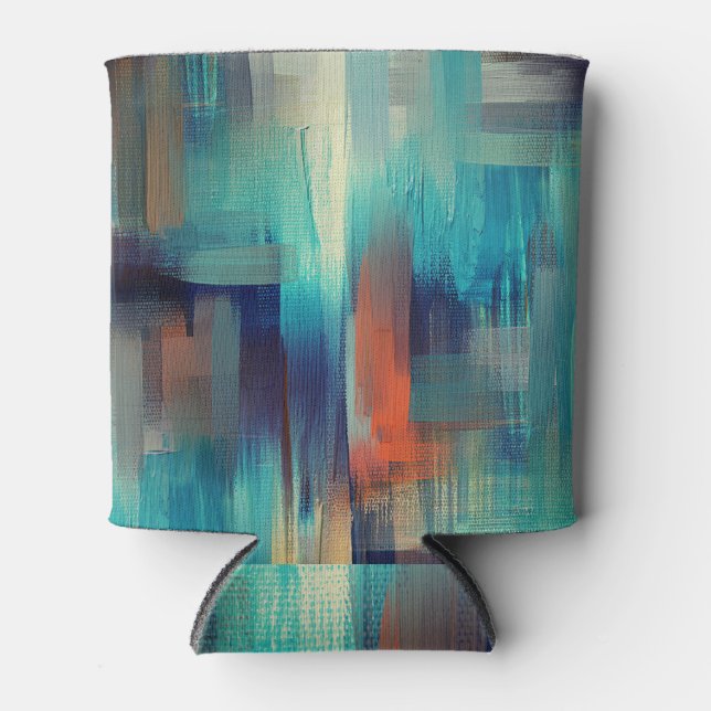 Canvas Texture: Oil Paint Seamless Can Cooler (Front)