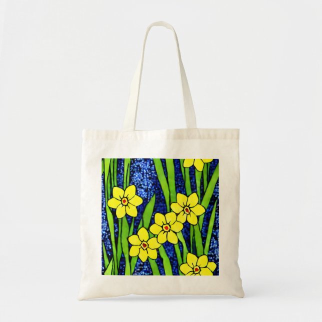 Canvas Tote with Daffodil Flowers Bag (Front)