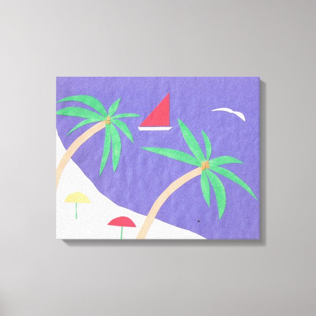 Canvas with Beach Scene Print (Front)
