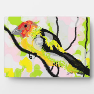 Canvas With Easel : Tanagers Bird Of Oregon Plaque