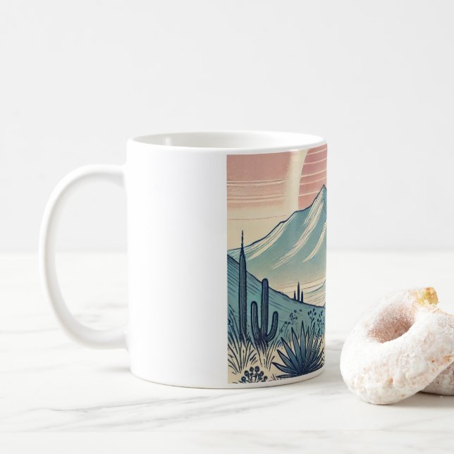 Canvas with landscape image coffee mug (With Donut)
