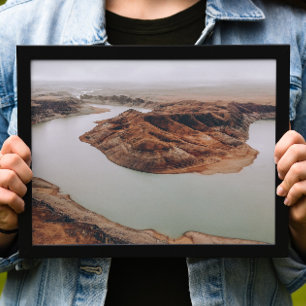 Canyon and river drone photography. Mountain cliff Poster